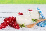 Yogurt and red berries